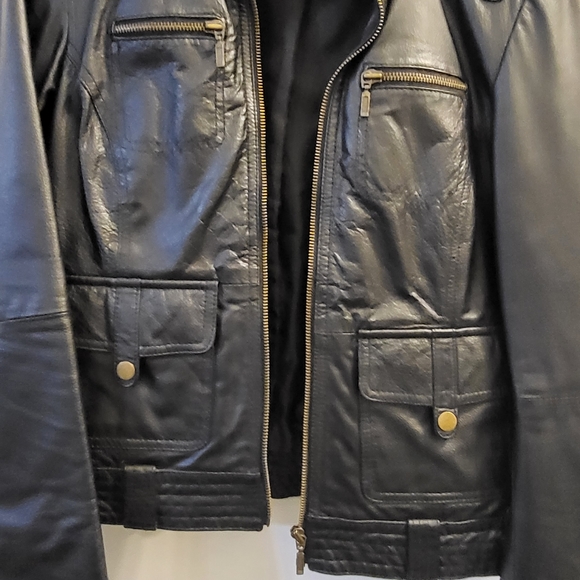 TRF Leather Bomber Style Jacket - Picture 5 of 7